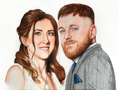 2 Person Coloured Pencil Portrait. A4 £200