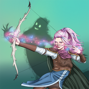 Fey Archer With Sentient Shadow Companion